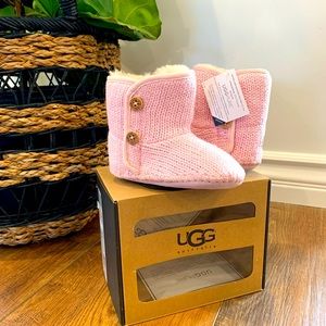 Pink crocheted baby Ugg boots size 4/5
